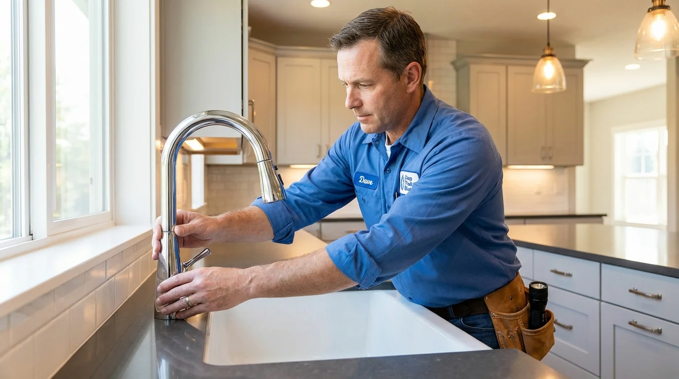 Kitchen faucet installation by Johns Plumbing LLC in Gardiner